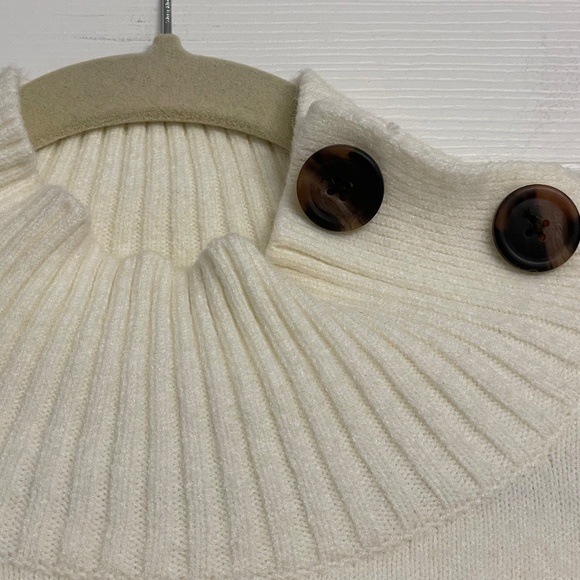 Anthropologie Cream Mockneck Tunic Sweater - Picture 2 of 10